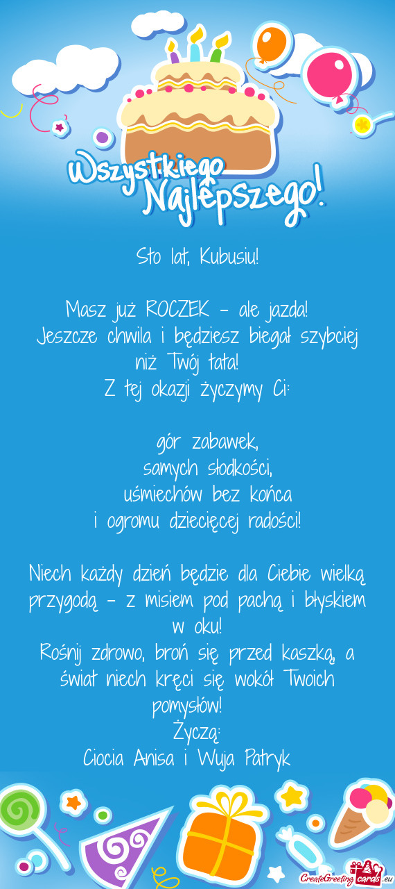 🎉 Sto lat, Kubusiu! 🎉