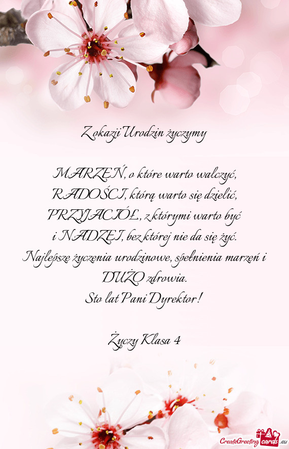 Sto lat Pani Dyrektor