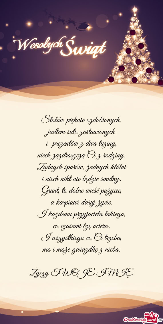 Stołów pięknie ozdobionych.  jadłem suto zastawionych  i  prezentów z dwa