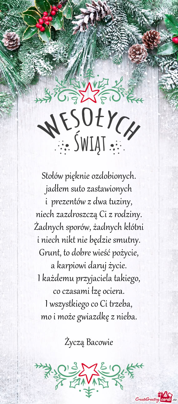 Stołów pięknie ozdobionych.  jadłem suto zastawionych  i  prezentów z dwa