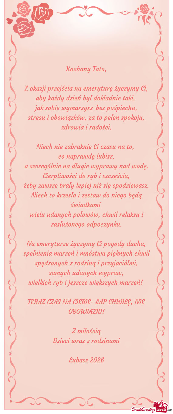 Stresu i obowiązków, za to pełen spokoju
