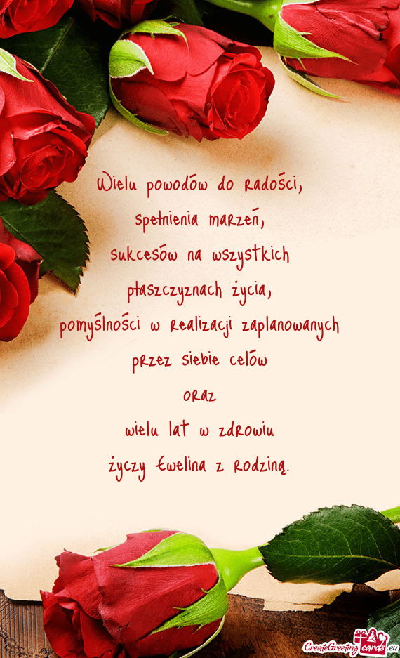 Sukcesów na wszystkich płaszczyznach życia