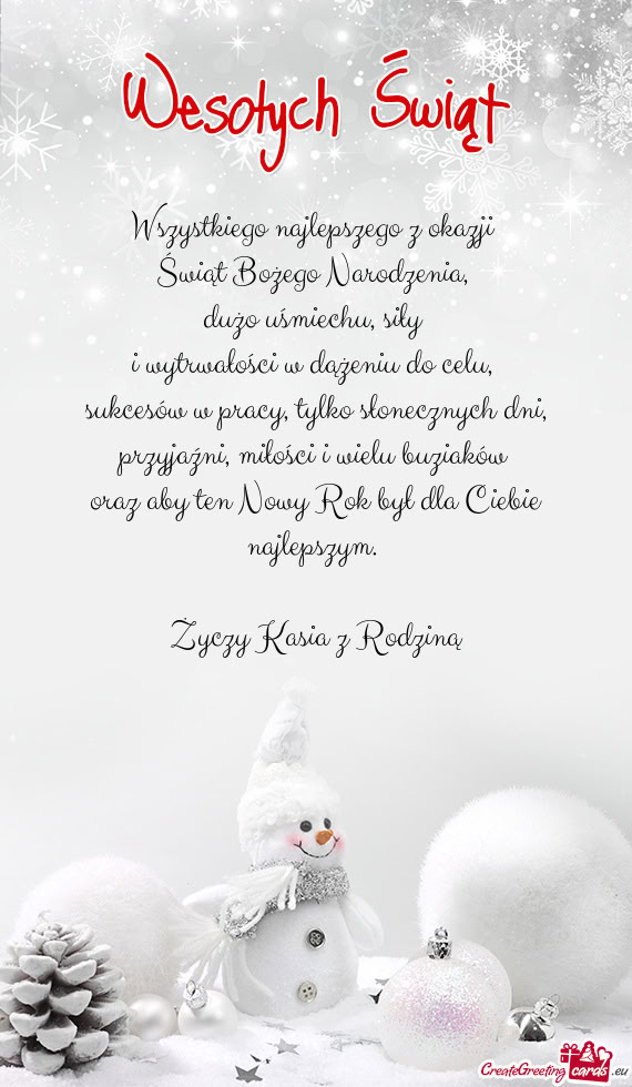 Sukcesów w pracy, tylko słonecznych dni, przyjaźni, miłości i wielu buziaków