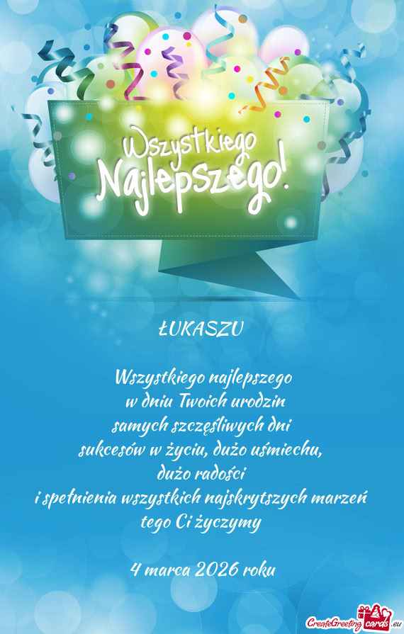 Sukcesów w życiu, dużo uśmiechu