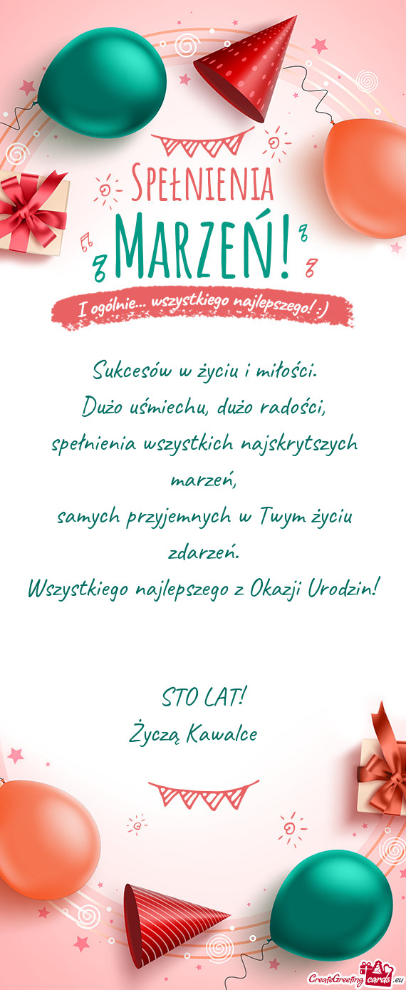 Sukcesów w życiu i miłości