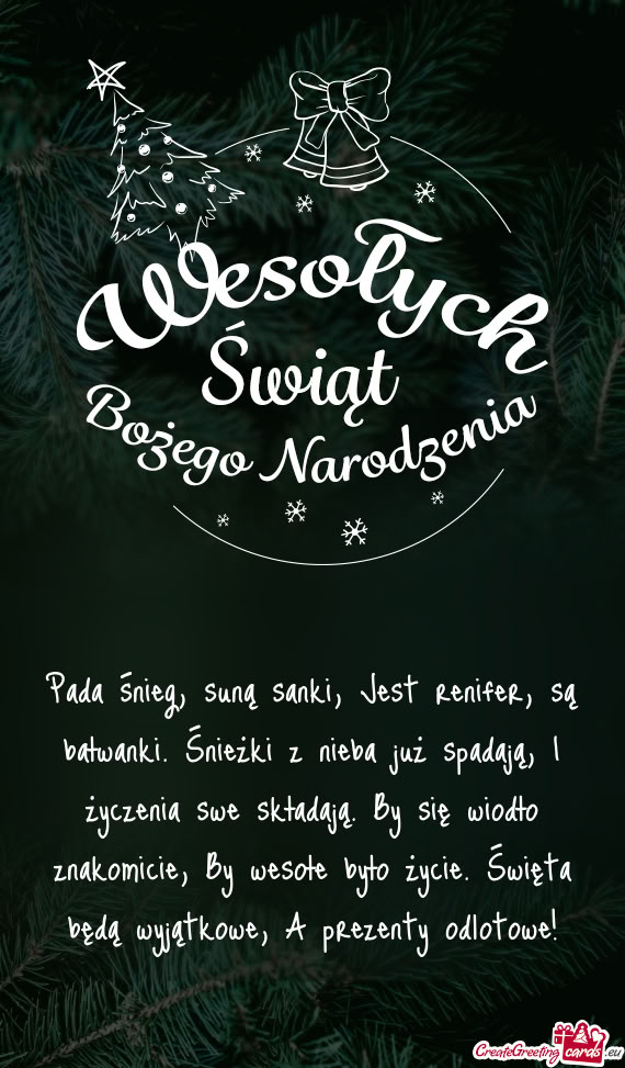 Swe składają. By się wiodło znakomicie, By wesołe było życie. Święta będą wyjątkowe, A p