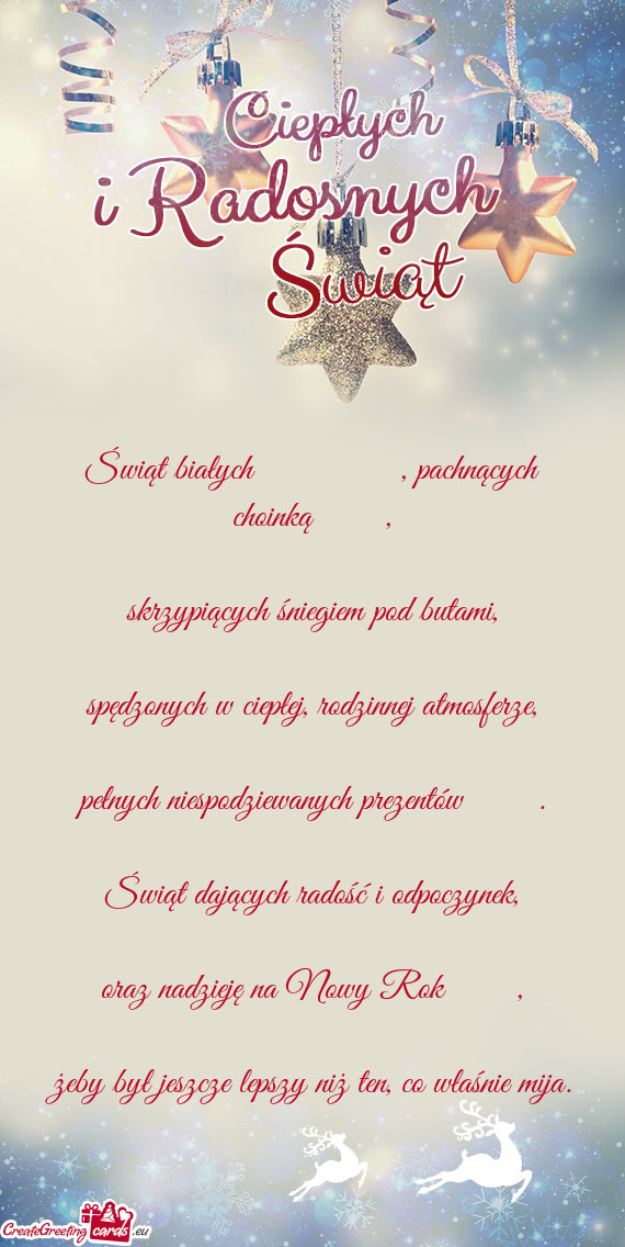 Świąt białych❄️☃️, pachnących choinką🎄🎄