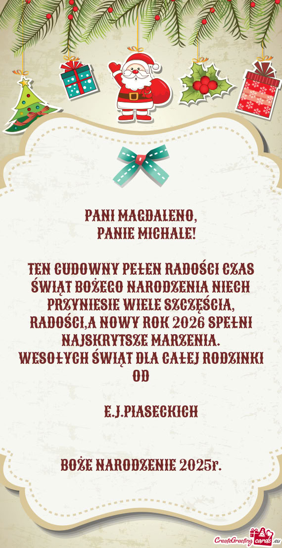 ŚWIĄT BOŻEGO NARODZENIA NIECH