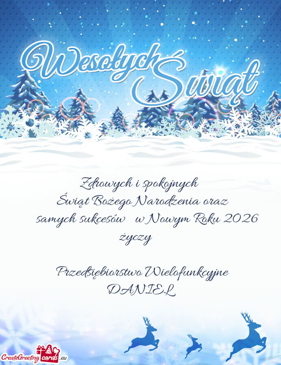 Świąt Bożego Narodzenia oraz    samych sukcesów w Nowym Roku 2026