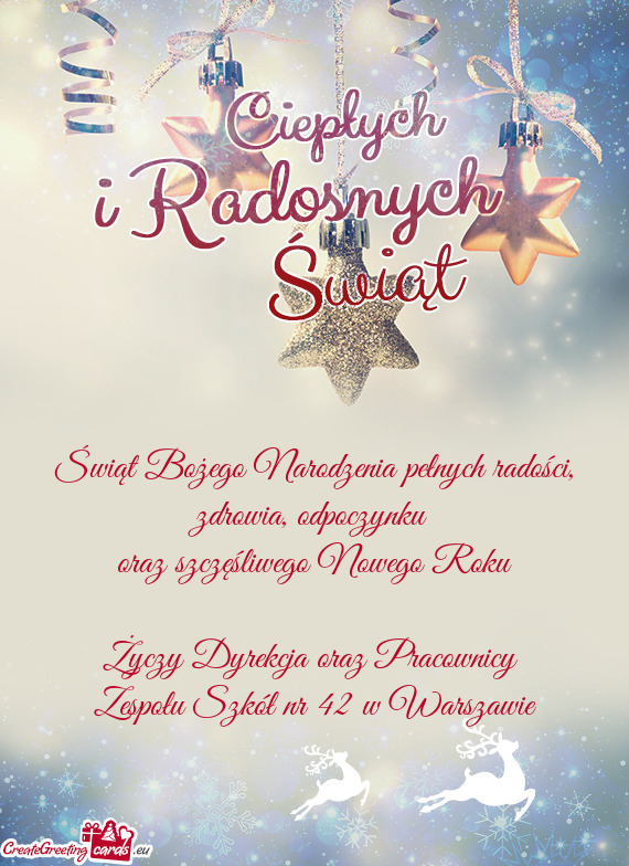 Świąt Bożego Narodzenia pełnych radości, zdrowia, odpoczynku