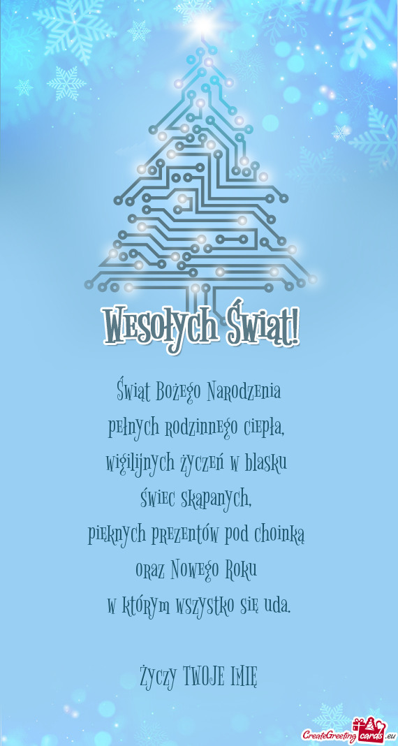 Świąt Bożego Narodzenia  pełnych rodzinnego ciepła,   wigilijnych