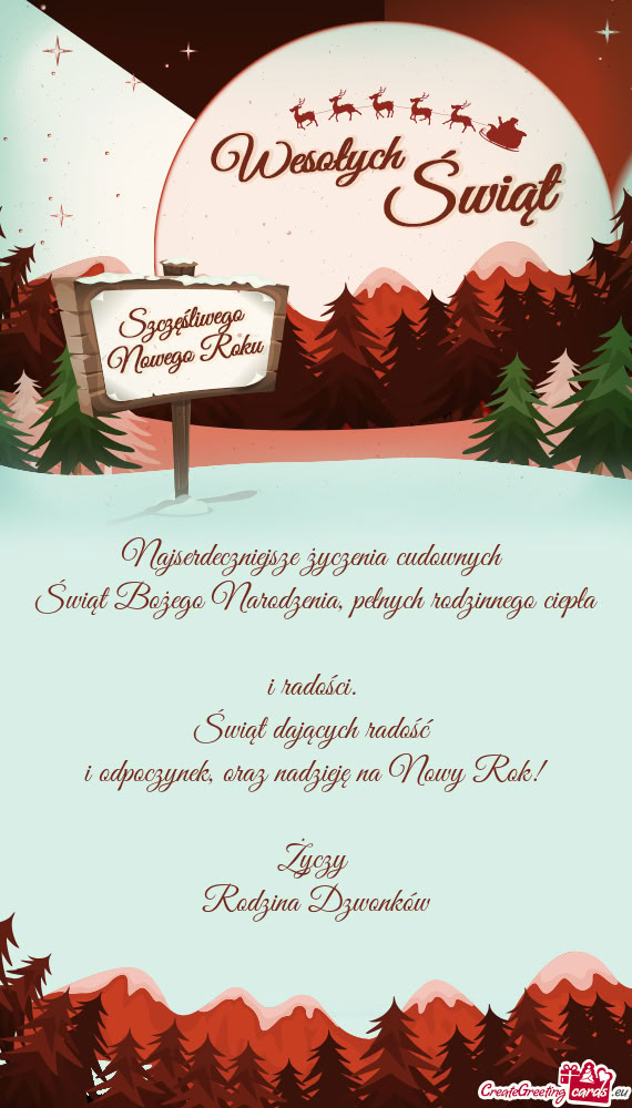 Świąt Bożego Narodzenia, pełnych rodzinnego ciepła