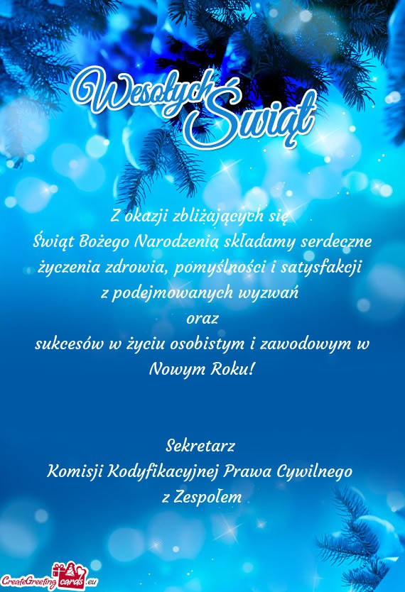 Świąt Bożego Narodzenia składamy serdeczne życzenia zdrowia, pomyślności i satysfakcji