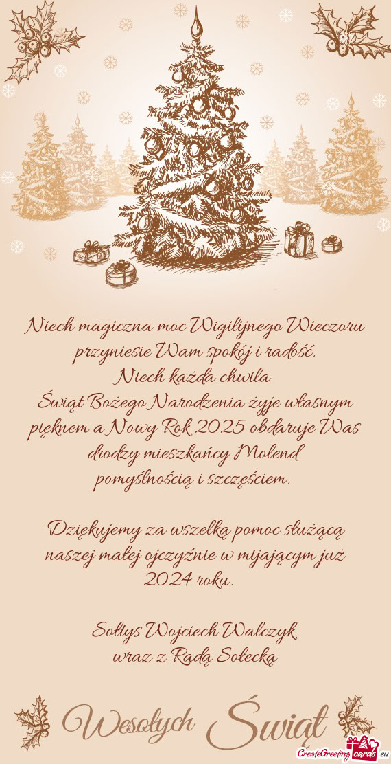 Świąt Bożego Narodzenia żyje własnym pięknem a Nowy Rok 2025 obdaruje Was drodzy mieszkańcy M
