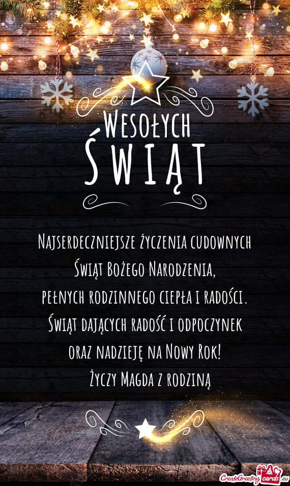 Świąt dających radość i odpoczynek oraz nadzieję na Nowy Rok!  Magda z rodziną