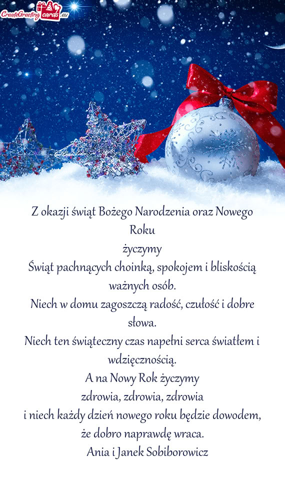 Świąt pachnących choinką, spokojem i bliskością ważnych osób