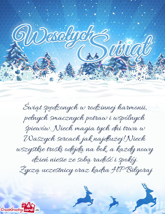 Świąt spędzonych w rodzinnej harmonii