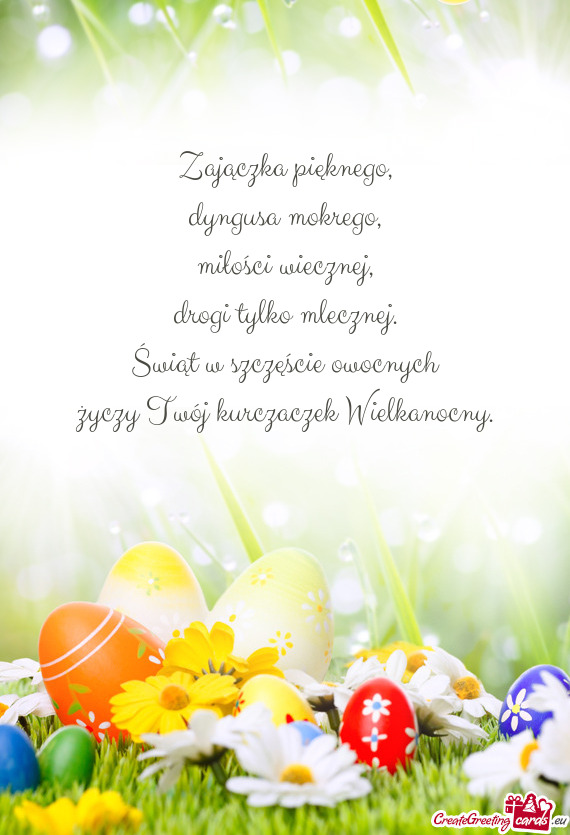 Świąt w szczęście owocnych Twój kurczaczek Wielkanocny