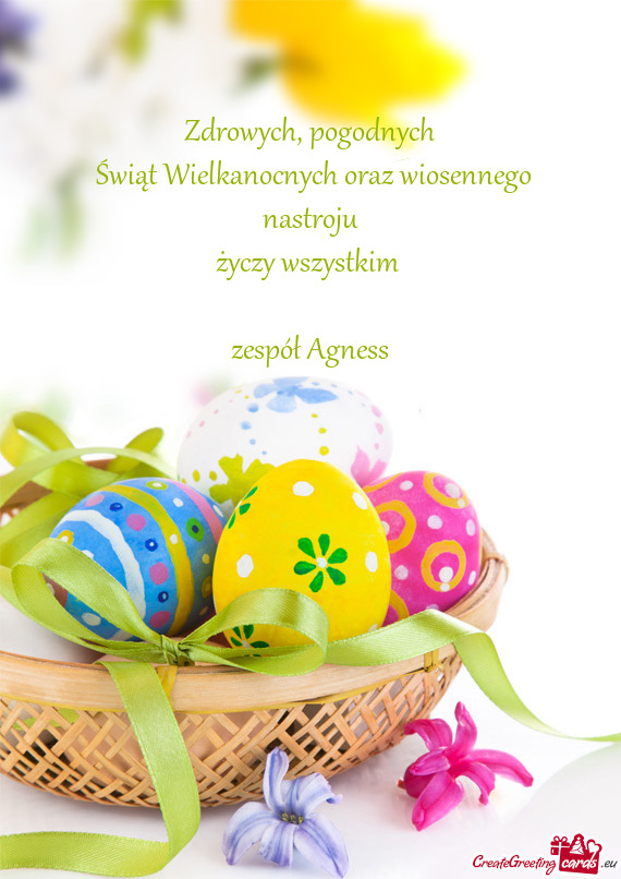 Świąt Wielkanocnych oraz wiosennego nastroju