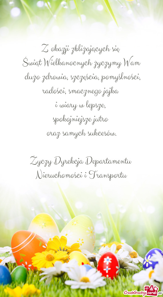 Świąt Wielkanocnych życzymy Wam