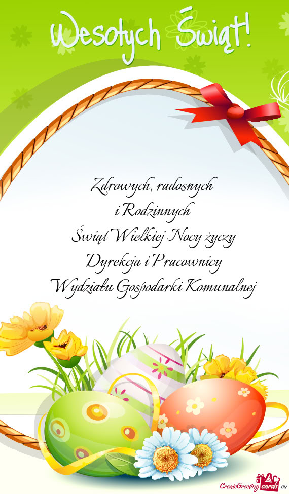 Świąt Wielkiej Nocy życzy