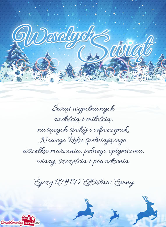 Świąt wypełnionych  radością i miłością,  niosących spokój i