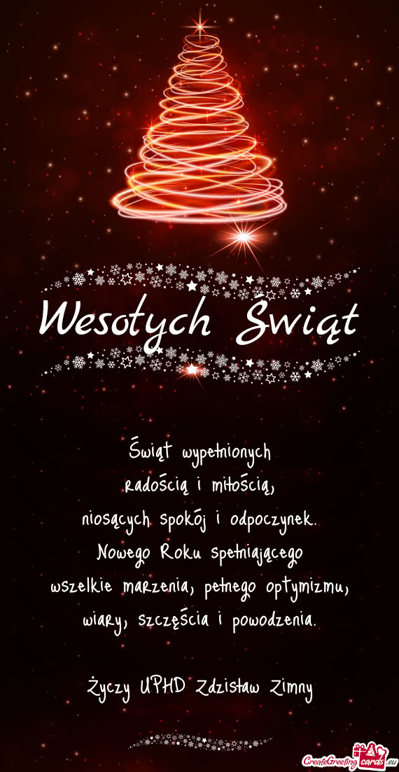 Świąt wypełnionych  radością i miłością,  niosących spokój i