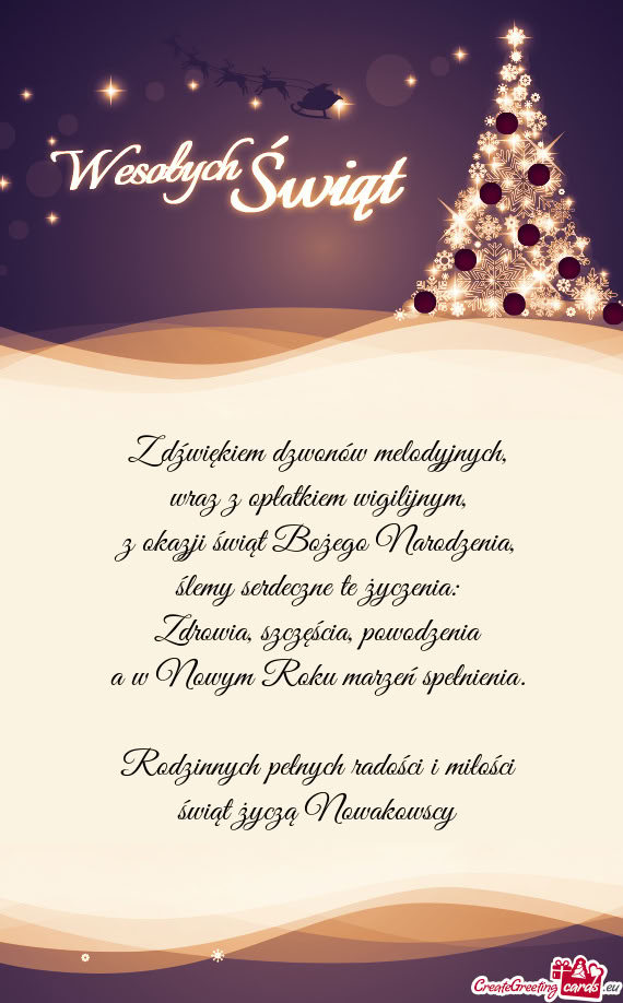 Świąt życzą Nowakowscy