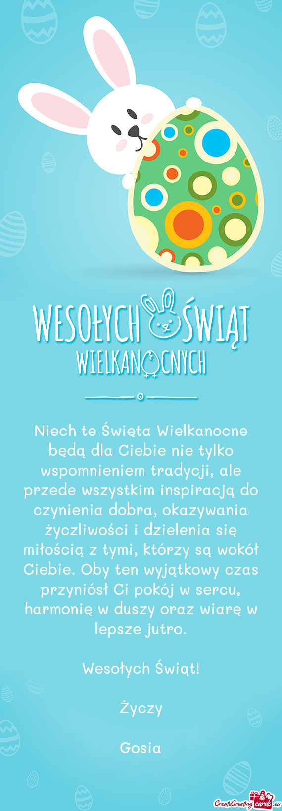 Świąt! Życzy Gosia