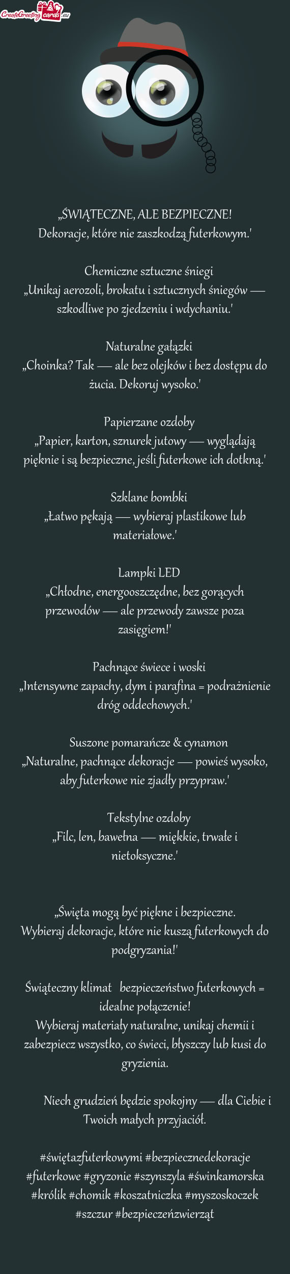 „ŚWIĄTECZNE, ALE BEZPIECZNE