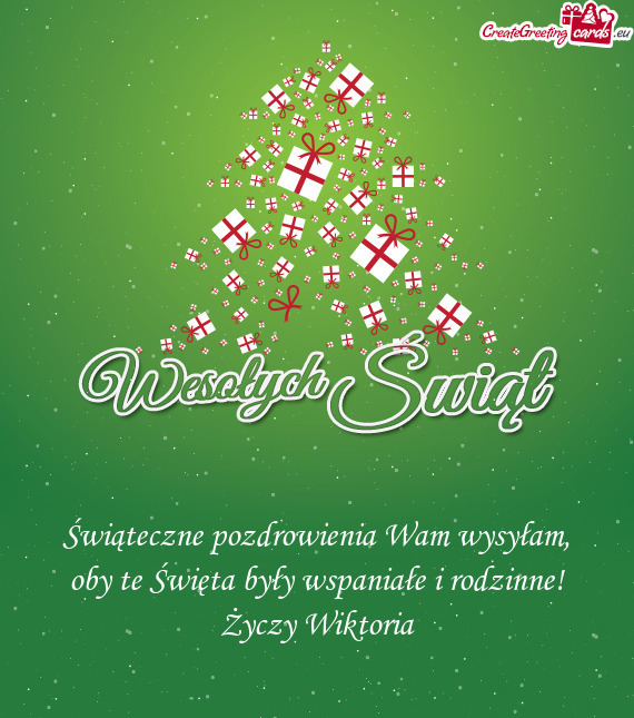 Świąteczne pozdrowienia Wam wysyłam, oby te Święta były wspaniałe i rodzinne