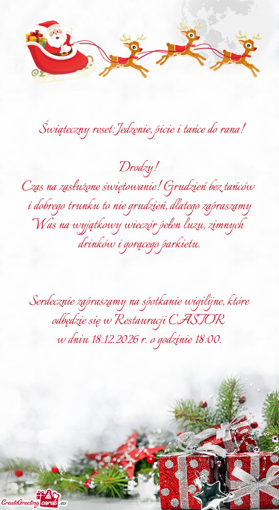 🎄 Świąteczny reset: Jedzenie, picie i tańce do rana