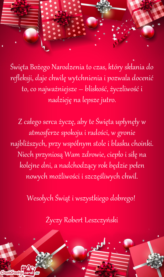 Święta Bożego Narodzenia to czas, który skłania do refleksji, daje chwilę wytchnienia i pozwal