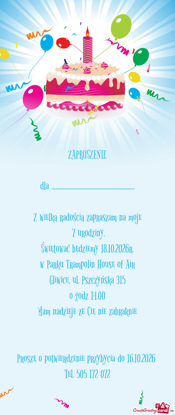 Świętować będziemy 18.10.2026r