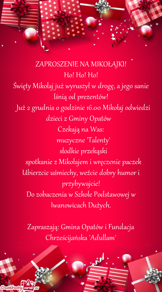 Święty Mikołaj już wyruszył w drogę, a jego sanie lśnią od prezentów