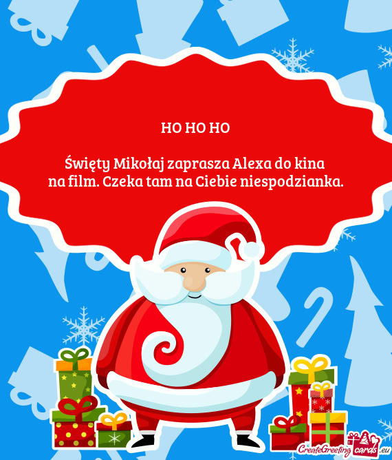 Święty Mikołaj zaprasza Alexa do kina
