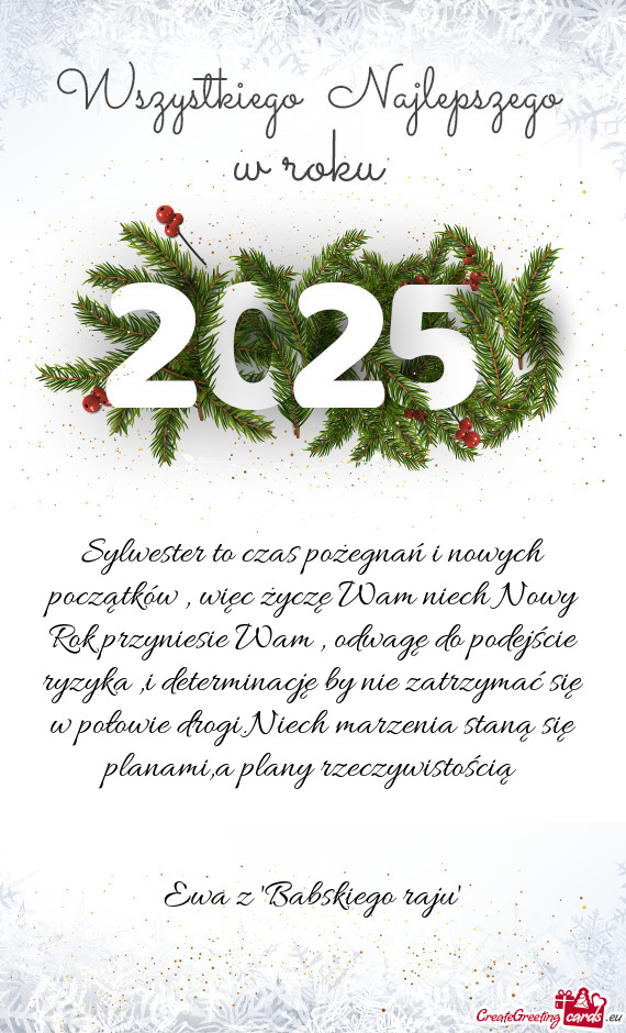 Sylwester to czas pożegnań i nowych początków