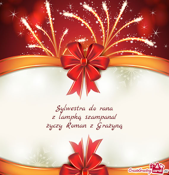 Sylwestra do rana z lampką szampana! Roman z Grażyną