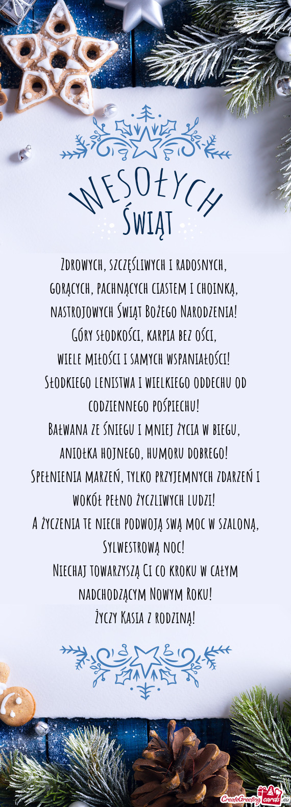 Sylwestrową noc! Niechaj towarzyszą Ci co kroku w całym nadchodzącym Nowym Roku! Kasi