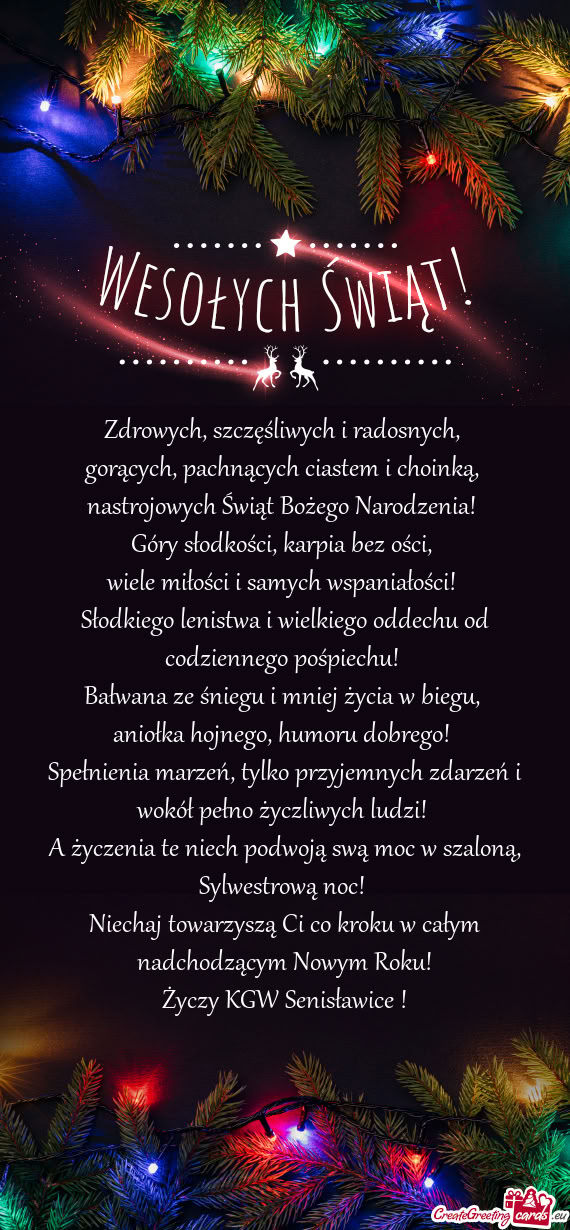 Sylwestrową noc! Niechaj towarzyszą Ci co kroku w całym nadchodzącym Nowym Roku! KGW
