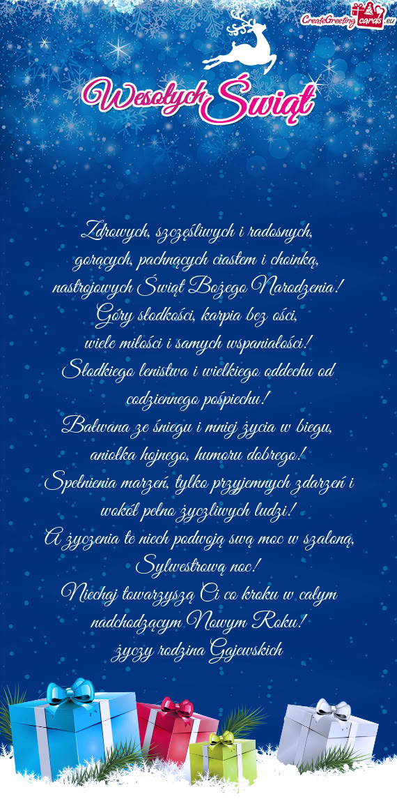 Sylwestrową noc! Niechaj towarzyszą Ci co kroku w całym nadchodzącym Nowym Roku! rodz