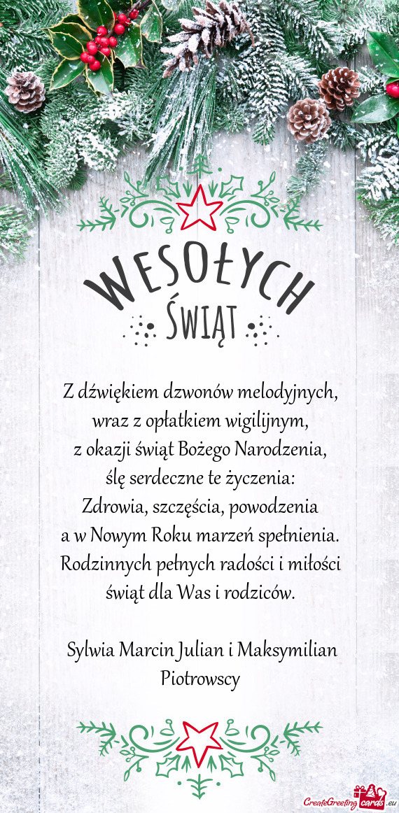 Sylwia Marcin Julian i Maksymilian Piotrowscy