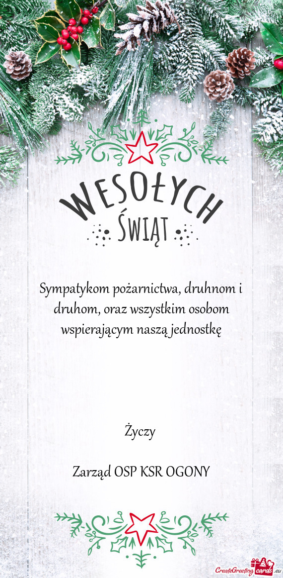 Sympatykom pożarnictwa, druhnom i druhom, oraz wszystkim osobom wspierającym naszą jednostkę