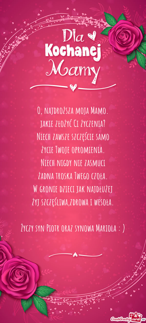 Syn Piotr oraz synowa Mariola : )