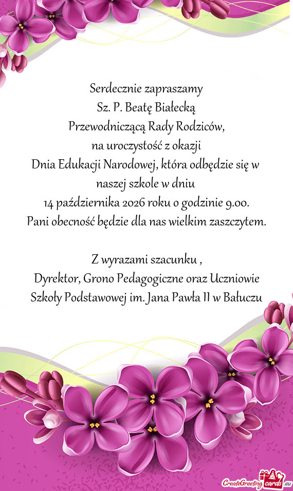 Sz. P. Beatę Białecką