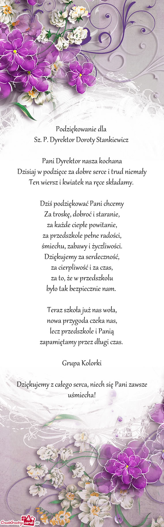 Sz. P. Dyrektor Doroty Stankiewicz