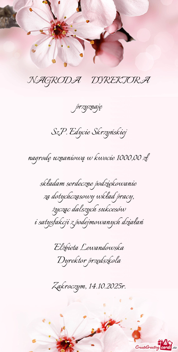 Sz.P. Edycie Skrzyńskiej