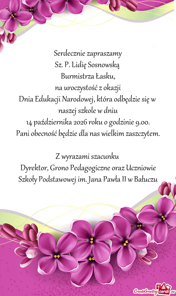 Sz. P. Lidię Sosnowską