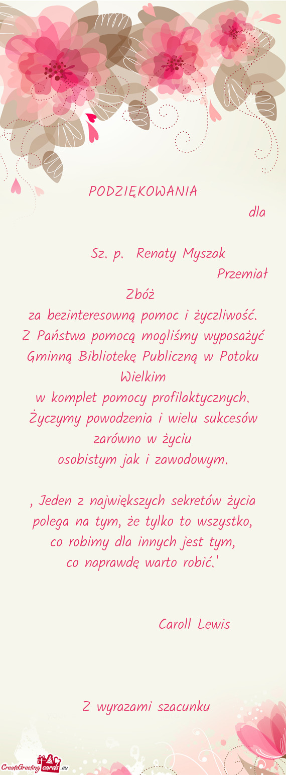 Sz. p. Renaty Myszak