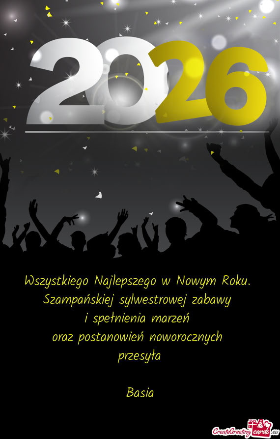 Szampańskiej sylwestrowej zabawy i spełnienia marzeń oraz postanowień noworocznych prze
